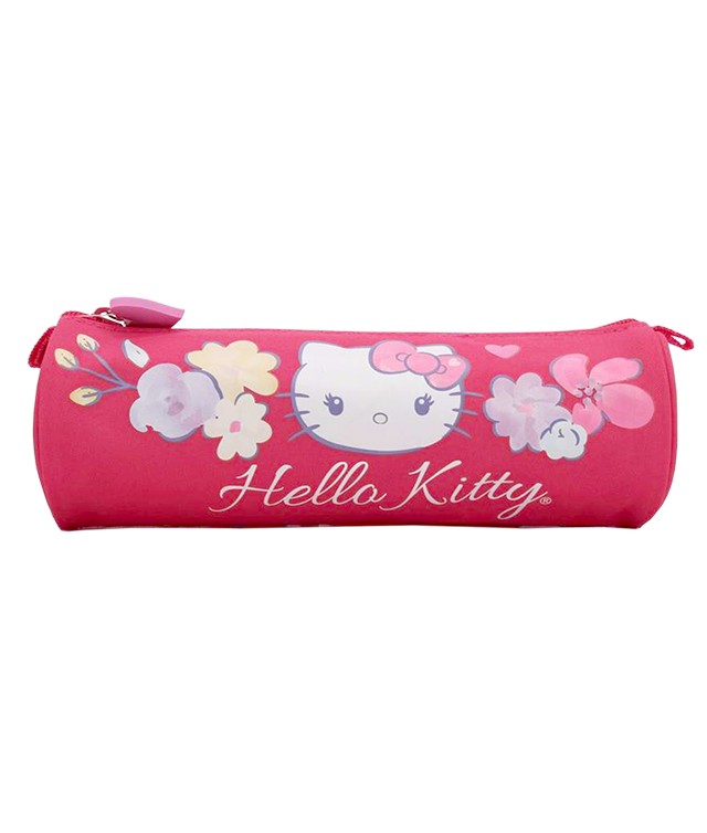 Penar etui, tubular, imprimeu roz Hello Kitty, inchis cu fermoar - imagine 4